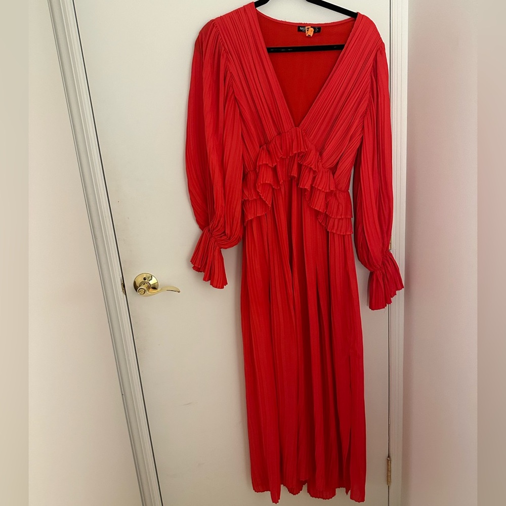Nasty Gal pleated maxi dress
